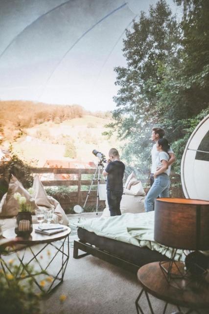 Living Timeless- Bubble Tent Elzach Inklusive Hot Tube Badefass- Schlafen Unterm Sternenhimmel Exterior photo